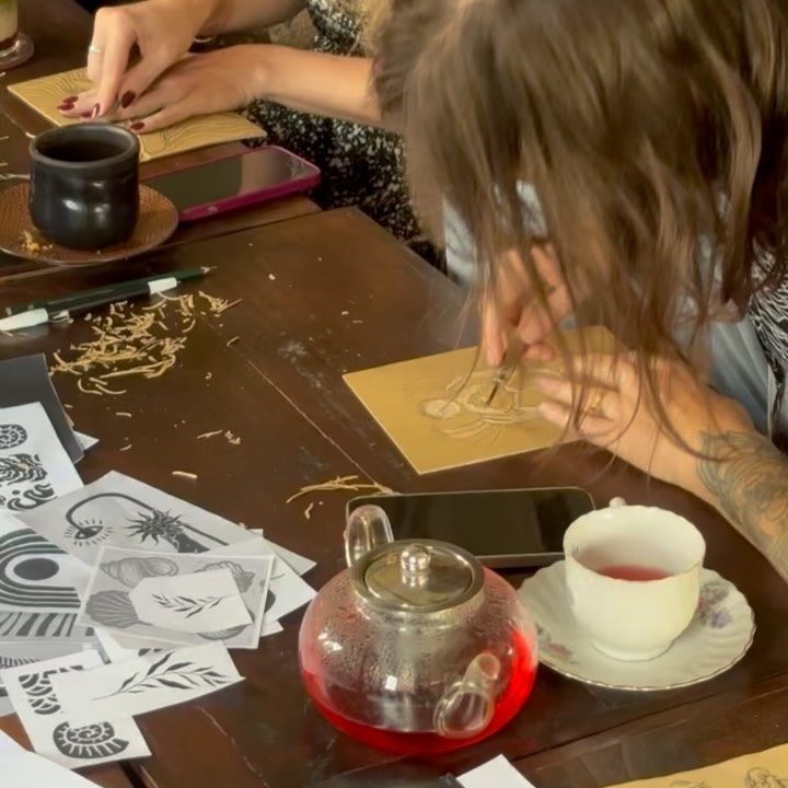 Lino block printing