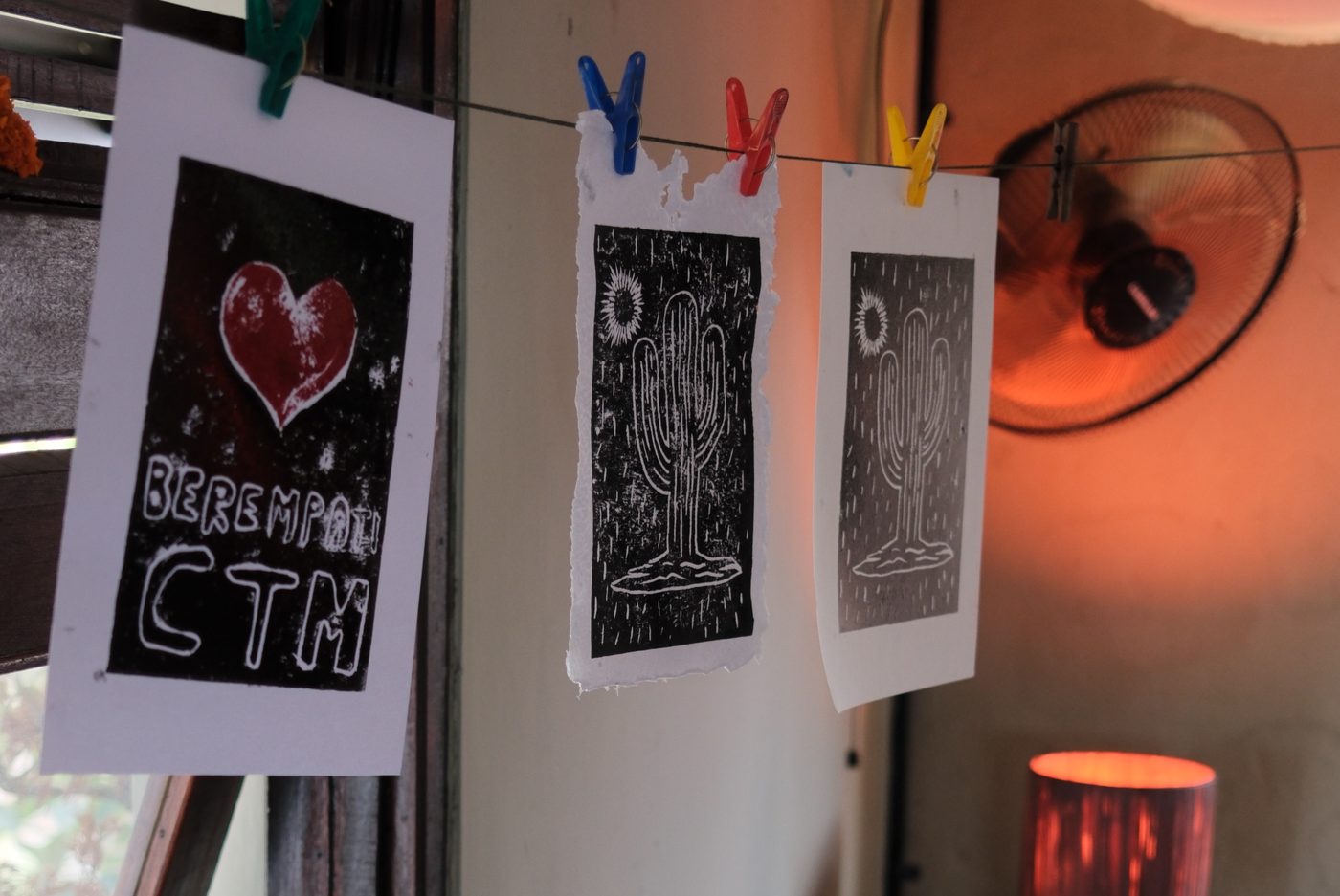 Lino block printing